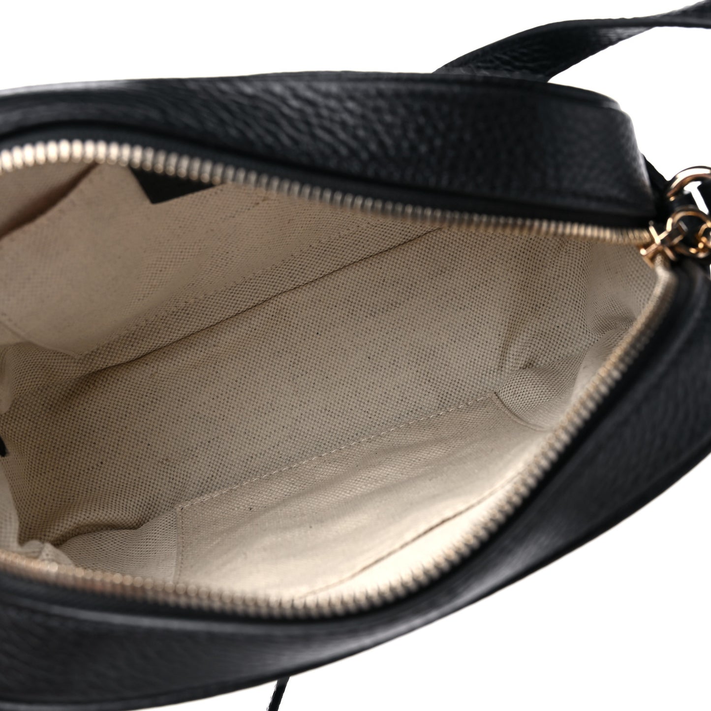 Pebbled Calfskin Small Soho Disco Bag Black