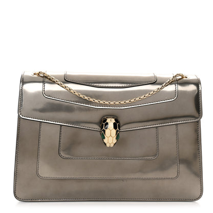 Bulgari Metallic Calfskin Serpenti Forever Crossbody Bag Silver 1 of 11