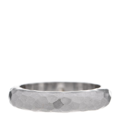 Tiffany 18K White Gold Diamond Paloma Picasso Hammered Ring 52 6 3 of 7