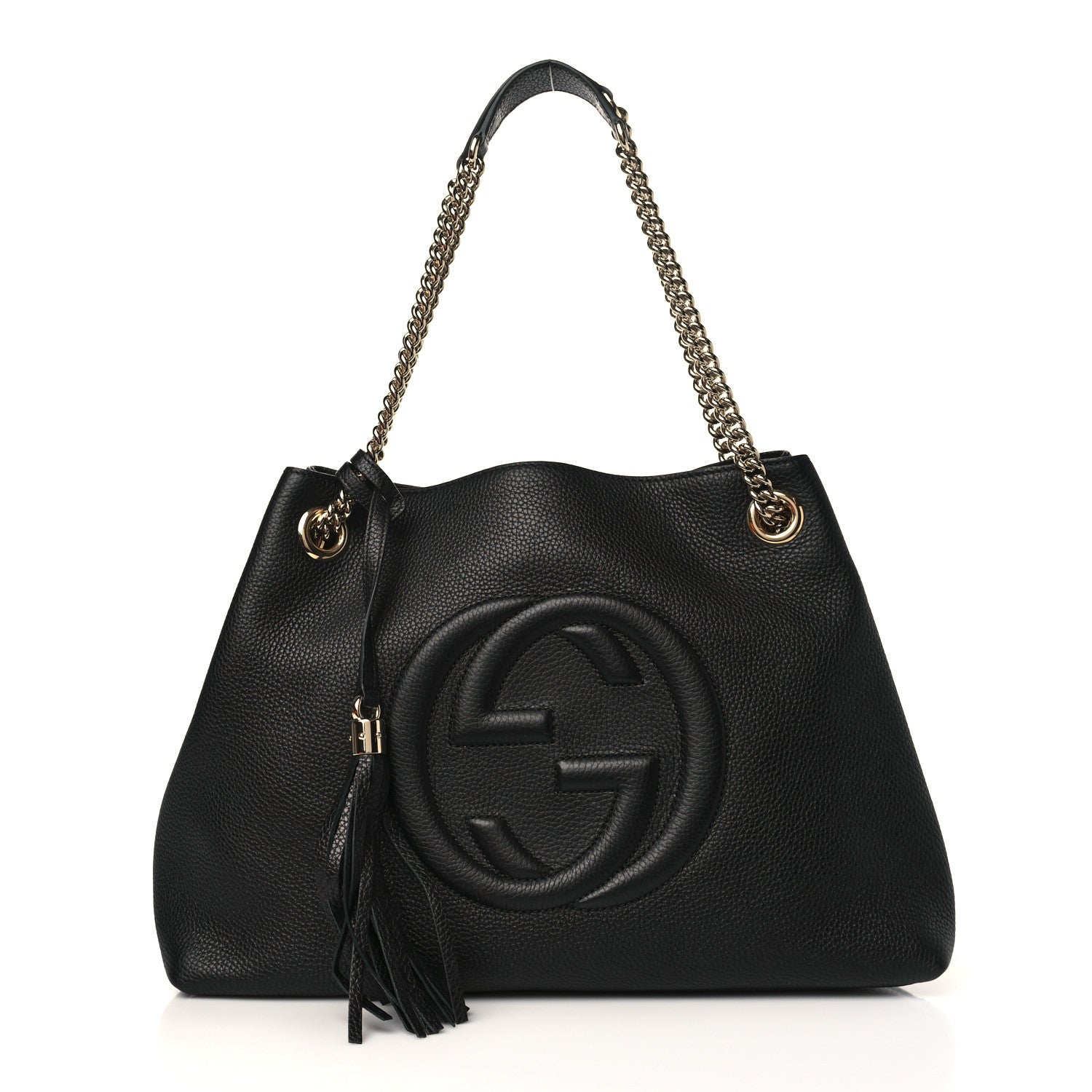 Gucci Pebbled Calfskin Medium Soho Chain Shoulder Bag Black 1 of 9