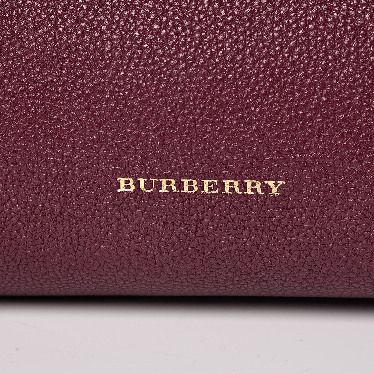 Grainy Calfskin House Check Medium Banner Tote Elderberry