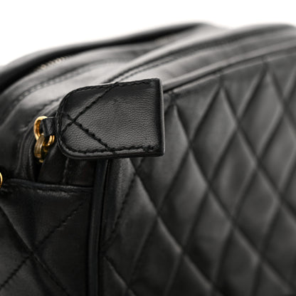 Chanel Lambskin Quilted Small Diamond CC Camera Case Black 13 of 15