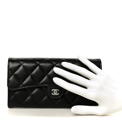 Chanel Caviar Quilted Large Gusset Flap Wallet Black 2 of 10