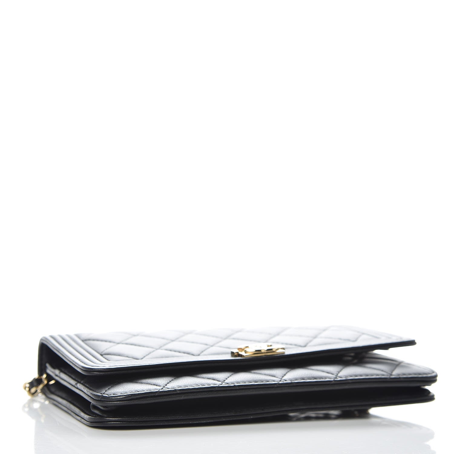 Chanel Lambskin Quilted Boy Wallet On Chain WOC Black 4 of 14