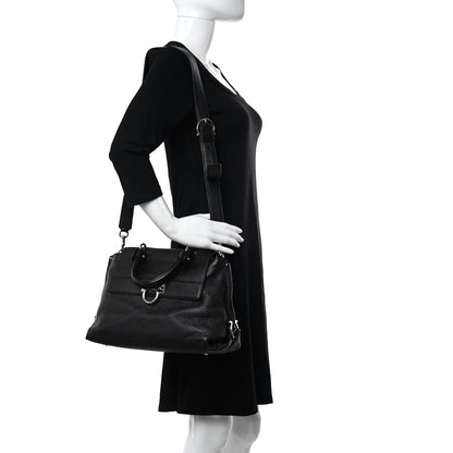 Salvatore Ferragamo Grained Calfskin Sofia Satchel Black 2 of 12