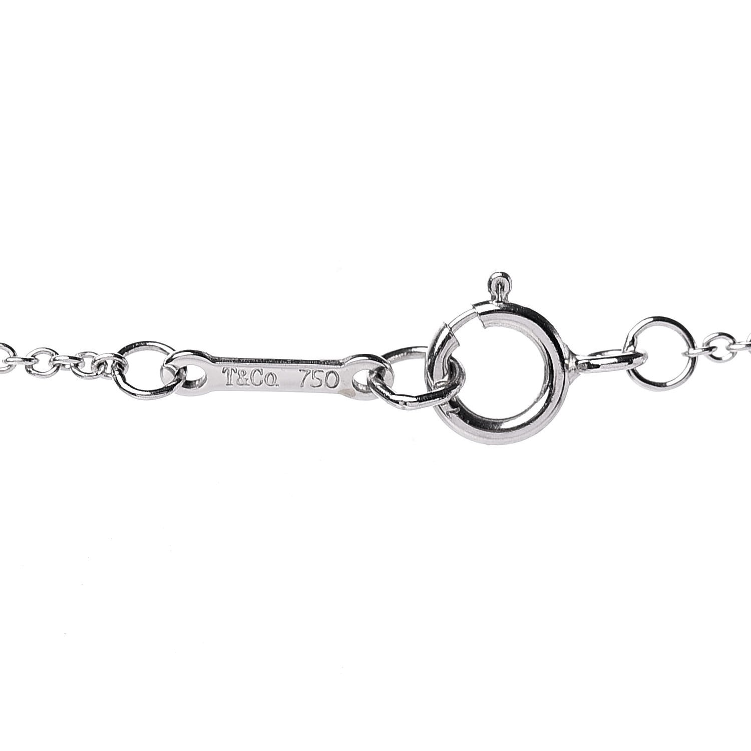 Tiffany 18K White Gold Diamond Small Paloma Picasso Loving Heart Necklace 7 of 8
