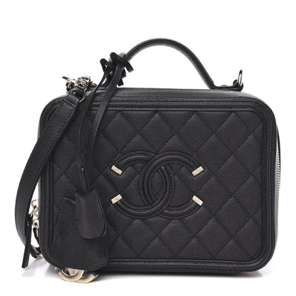 Chanel Caviar Quilted Medium CC Filigree Vanity Case Black 1 of 10
