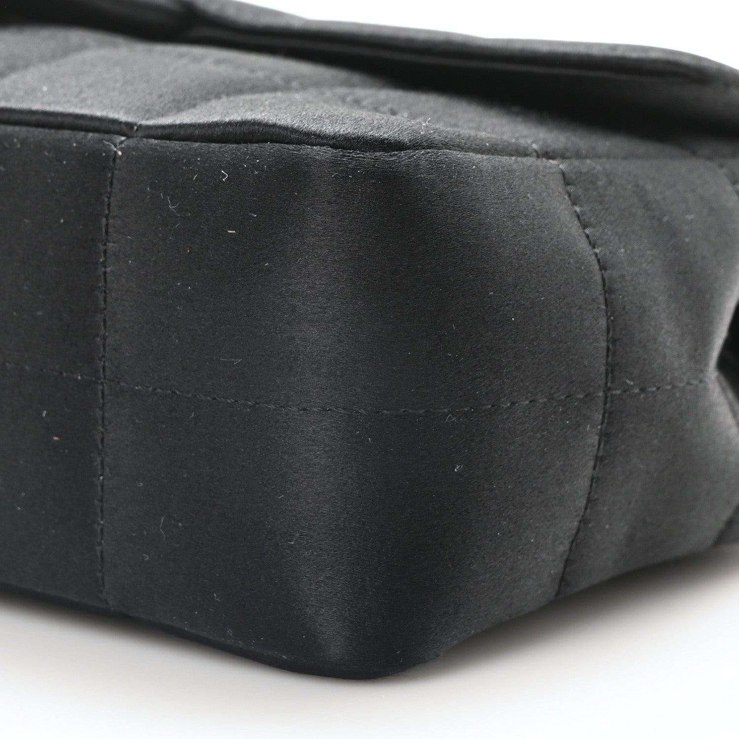 Chanel Satin Chocolate Bar Quilted Camellia Rectangular Mini Flap