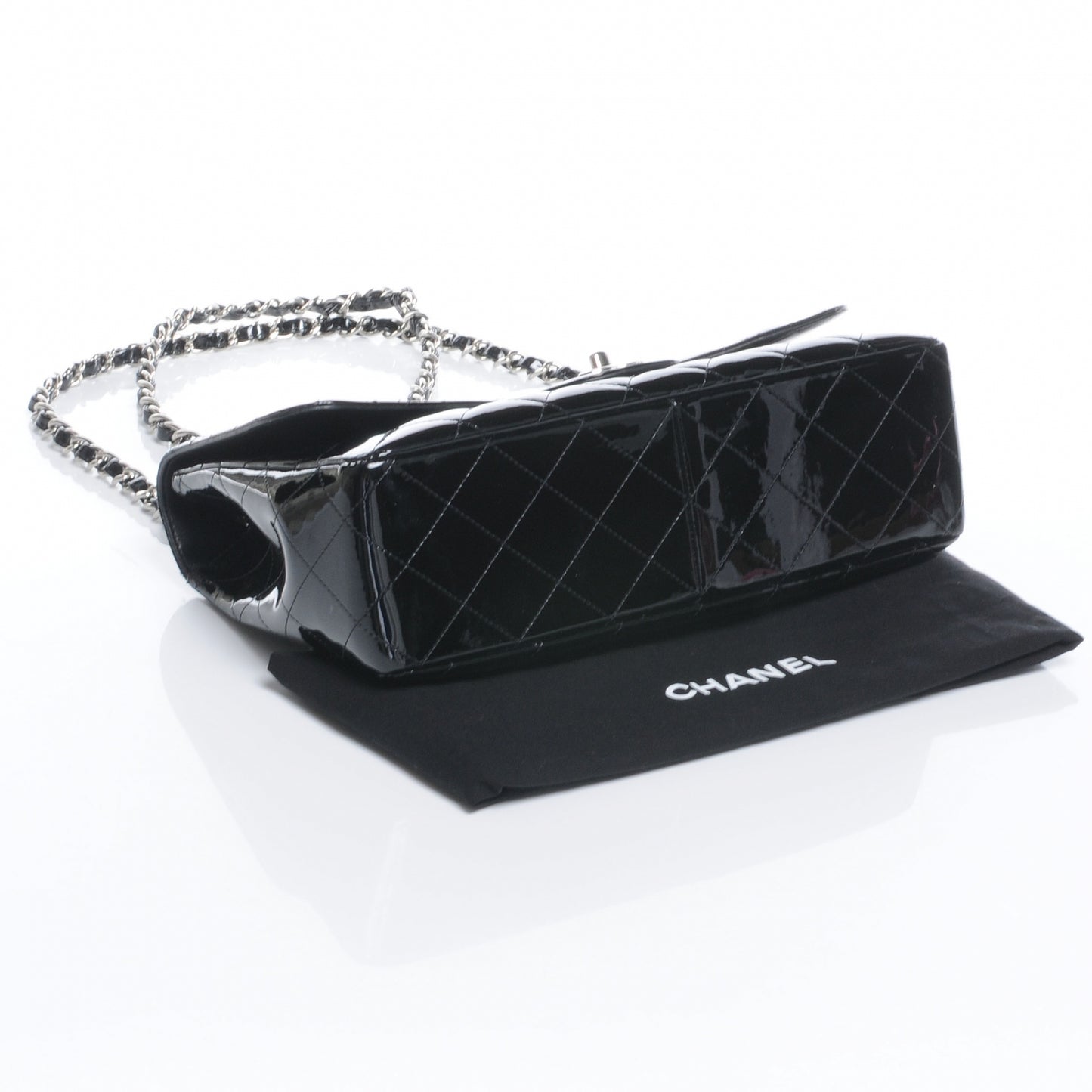 Patent Jumbo Single Flap Black