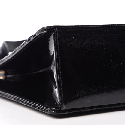 Chanel Patent Diamond Stitched Top Handle Bag Black 5 of 19