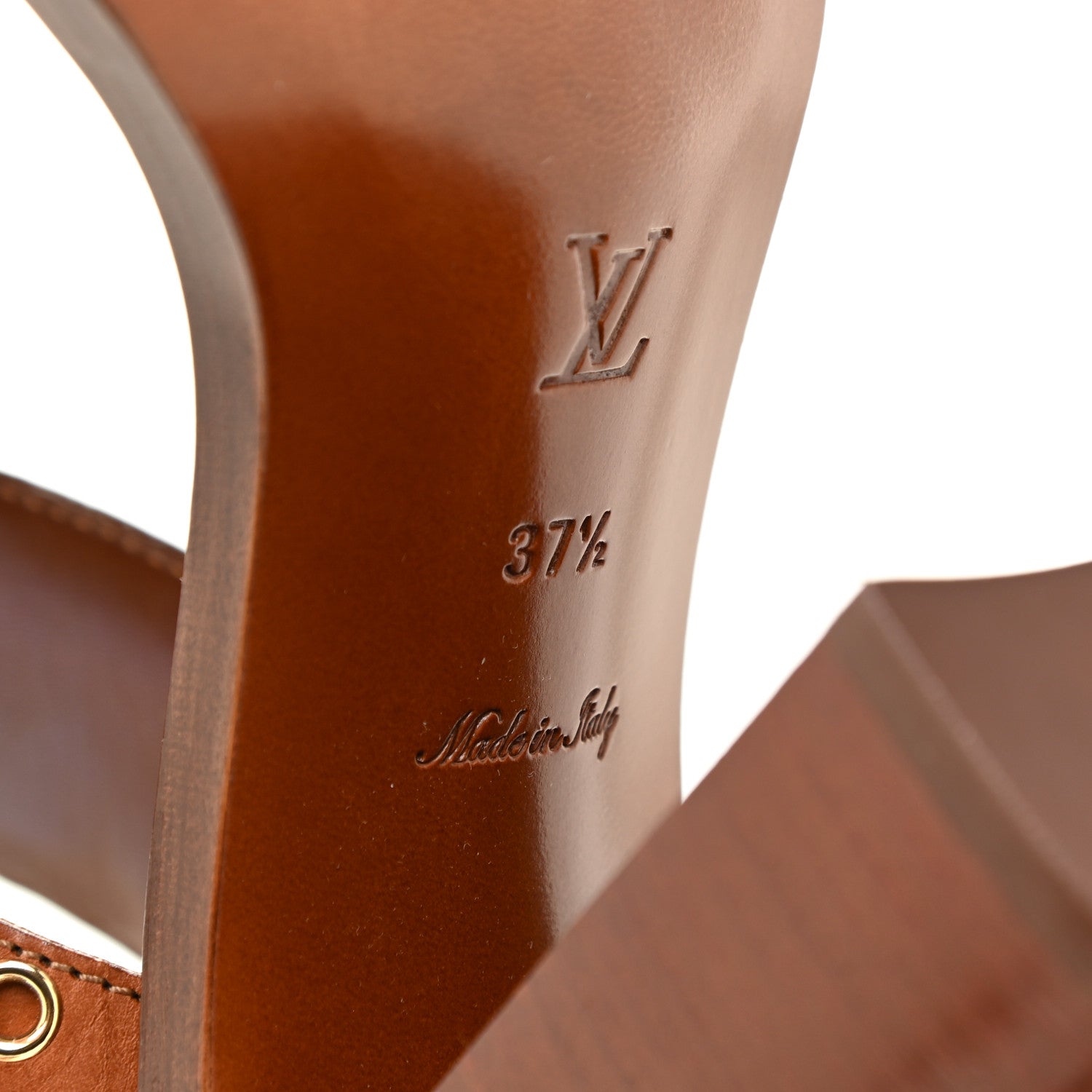 Louis Vuitton Calfskin Monogram Passenger Sandals 37.5 Cognac 8 of 12