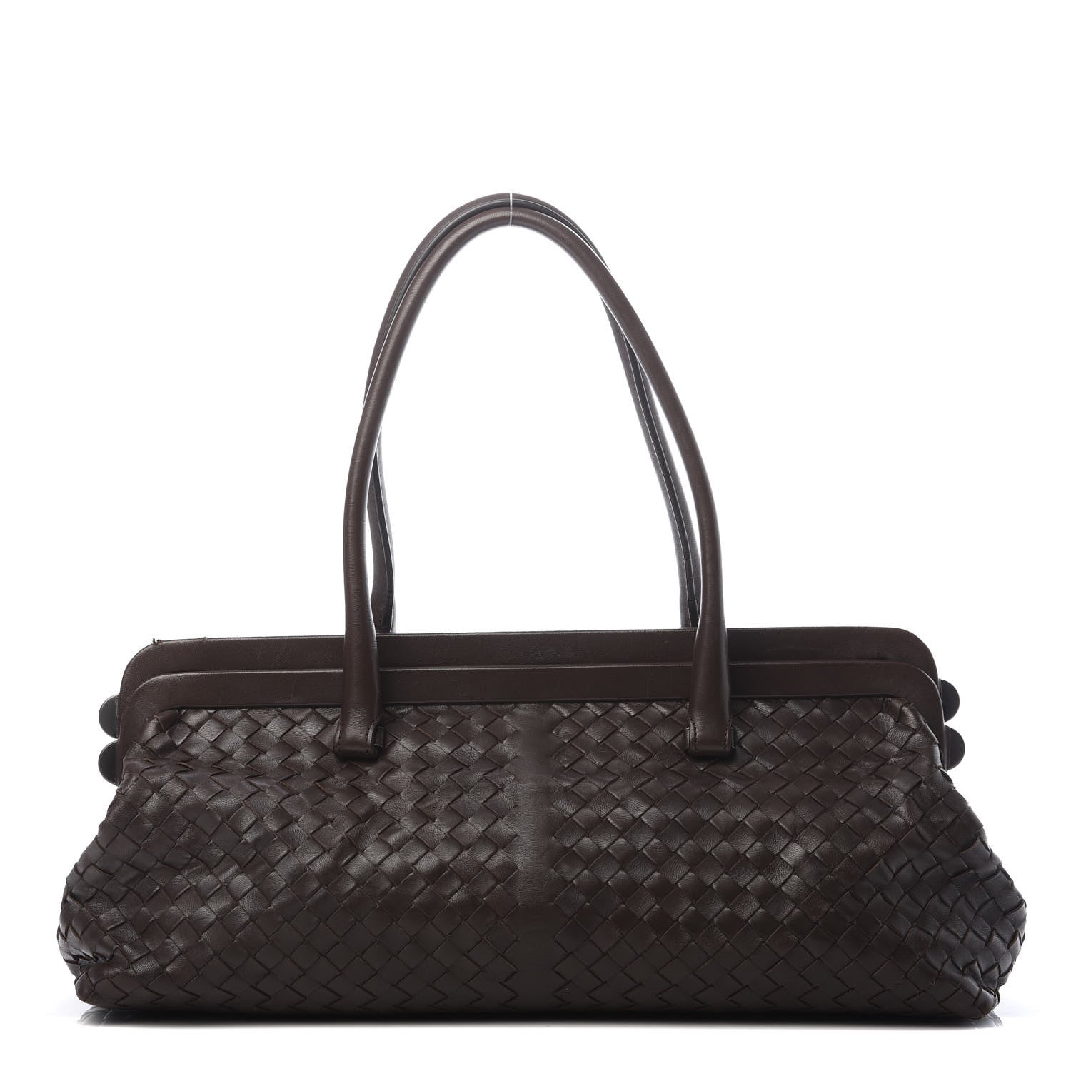 Bottega Veneta Nappa Intrecciato Frame Shoulder Bag Ebano 1 of 16