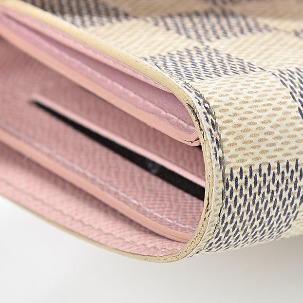 Louis Vuitton Damier Azur Victorine Wallet Rose Ballerine 9 of 15