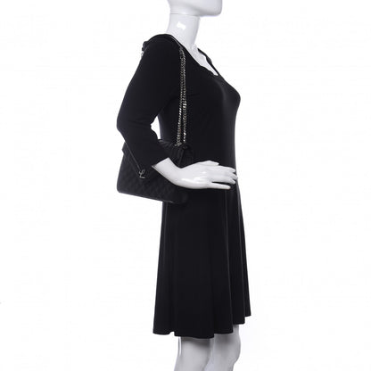 Saint Laurent Grain De Poudre Textured Mixed Matelasse Triquilt Medium Monogram Satchel Black 2 of 10