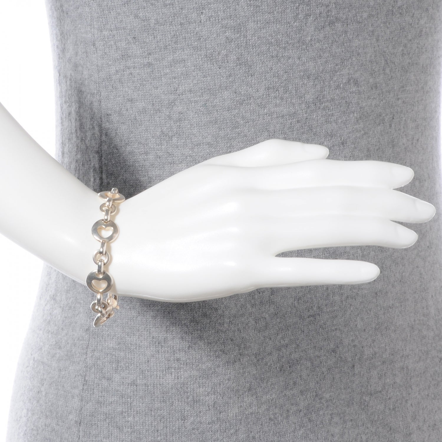 Tiffany Sterling Silver Heart Stencil Bracelet 2 of 4