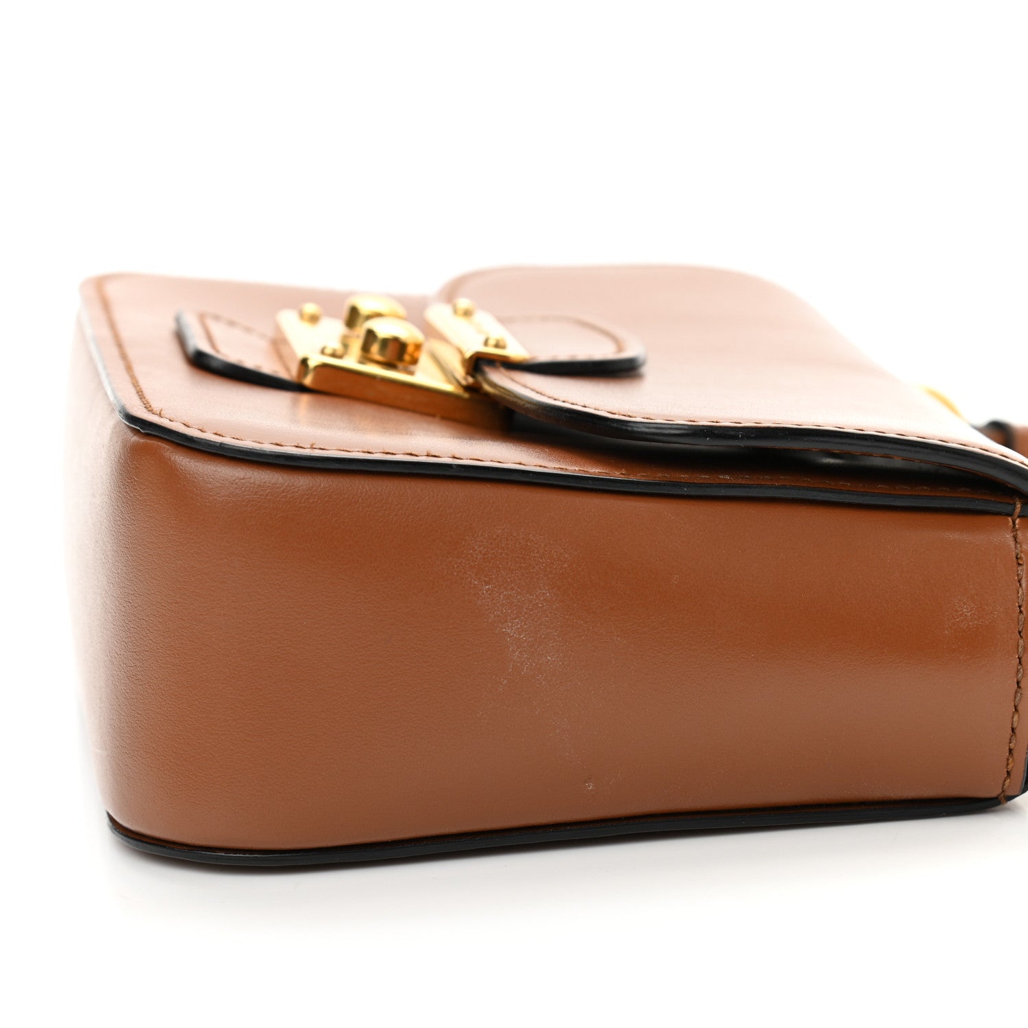 Miu Miu City Calf Lock Shoulder Bag Cognac 11 of 12