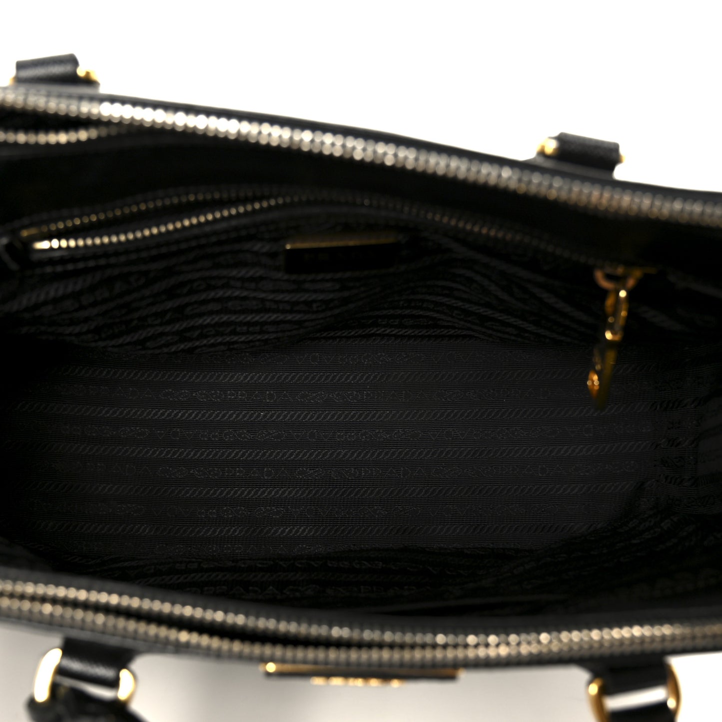 Saffiano Lux Small Galleria Double Zip Tote Black