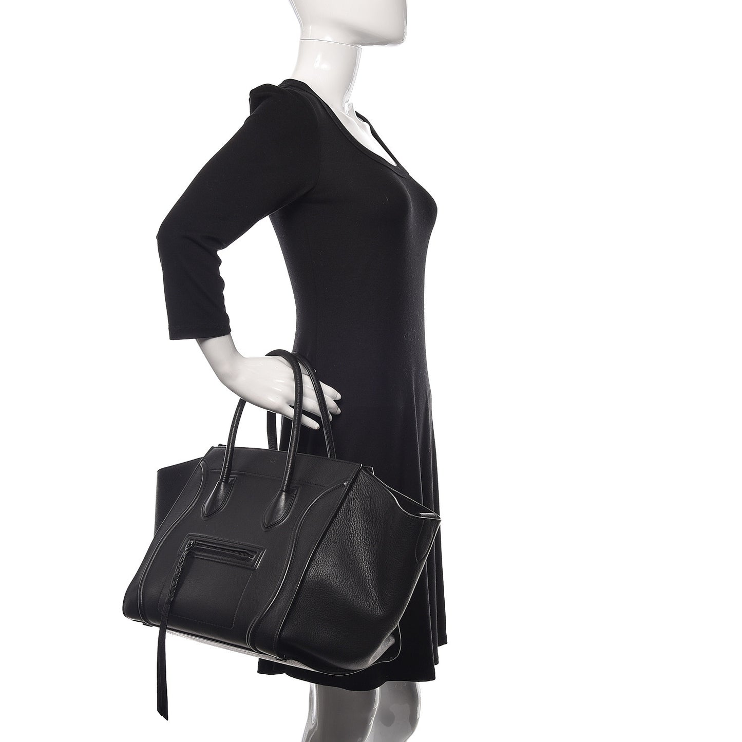 Supple Calfskin Medium Phantom Luggage Black