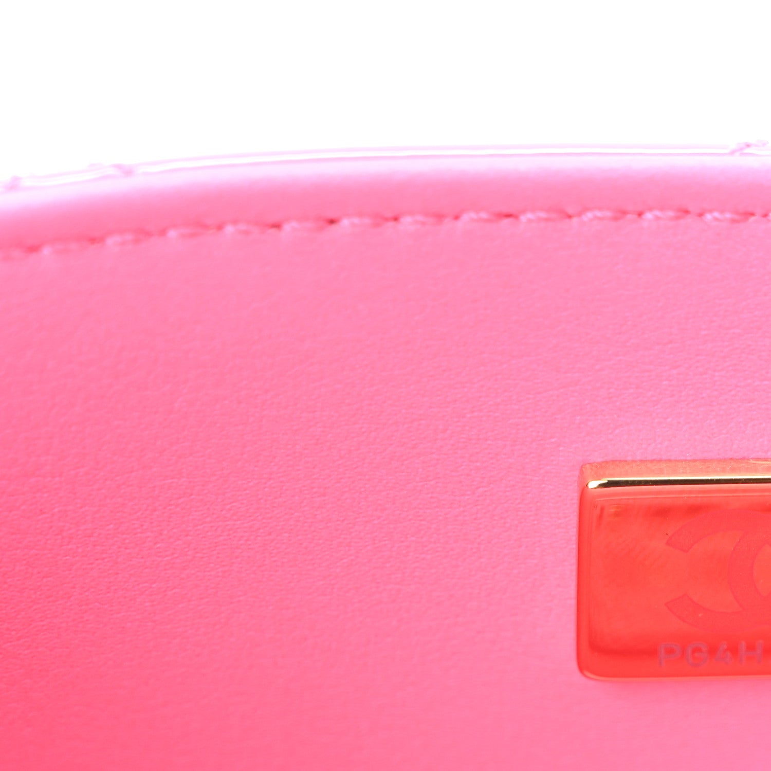 Chanel Patent Quilted CC Vani-Tea Case With Chain Neon Pink 7 of 10