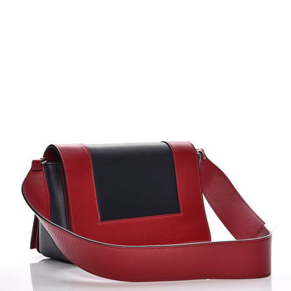 Celine Shiny Smooth Calfskin Medium Frame Shoulder Bag Red Navy 3 of 9