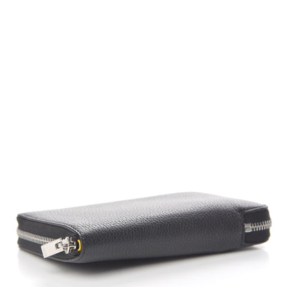 Celine Drummed Calfskin Zip Around Multifunction Wallet Black Citron 4 of 8