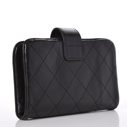 Chanel Lambskin Quilted Large Pocket Wallet Black 3 of 9