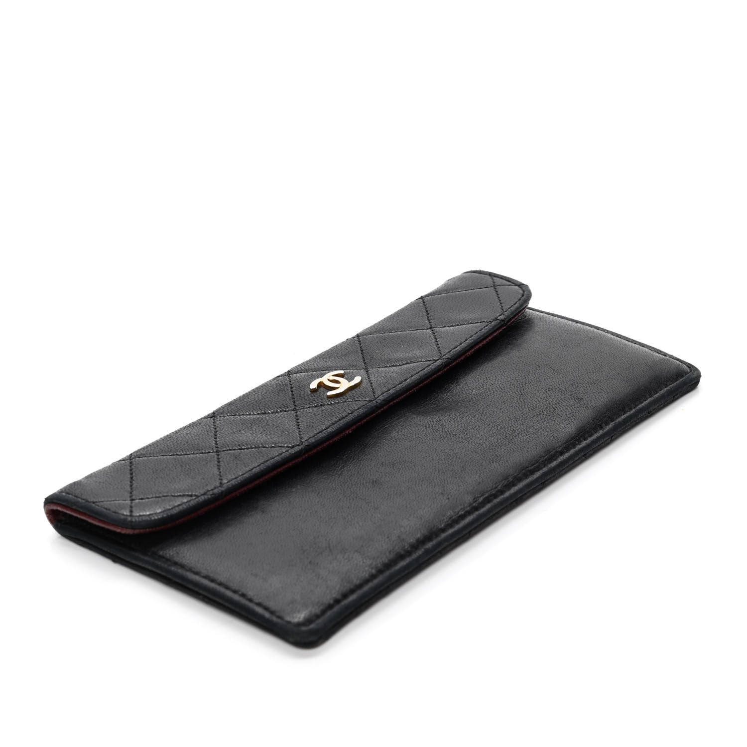 Chanel Calfskin Quilted CC Flap Clutch Black 3 of 5