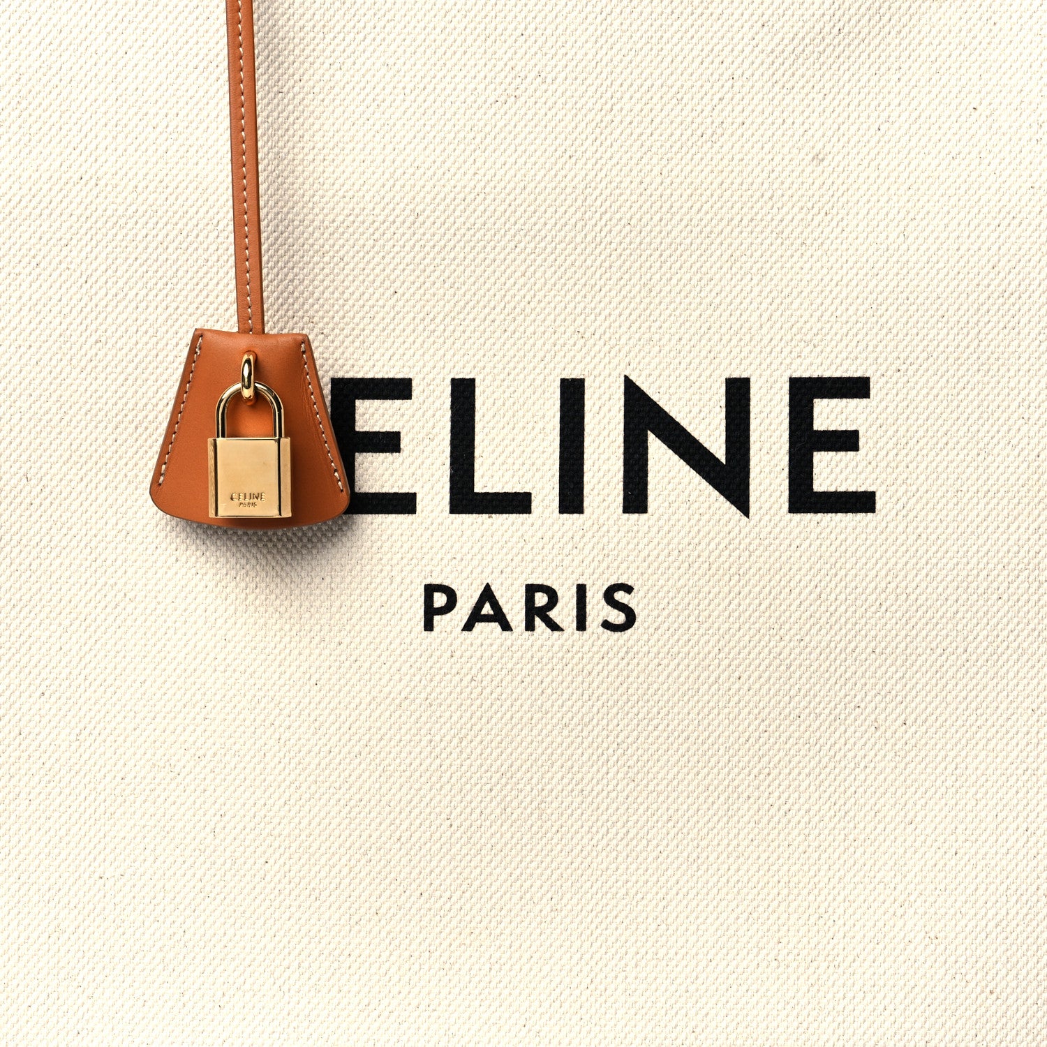 Celine Canvas Calfskin Vertical Cabas Natural Tan 7 of 11