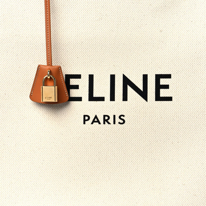 Celine Canvas Calfskin Vertical Cabas Natural Tan 7 of 11