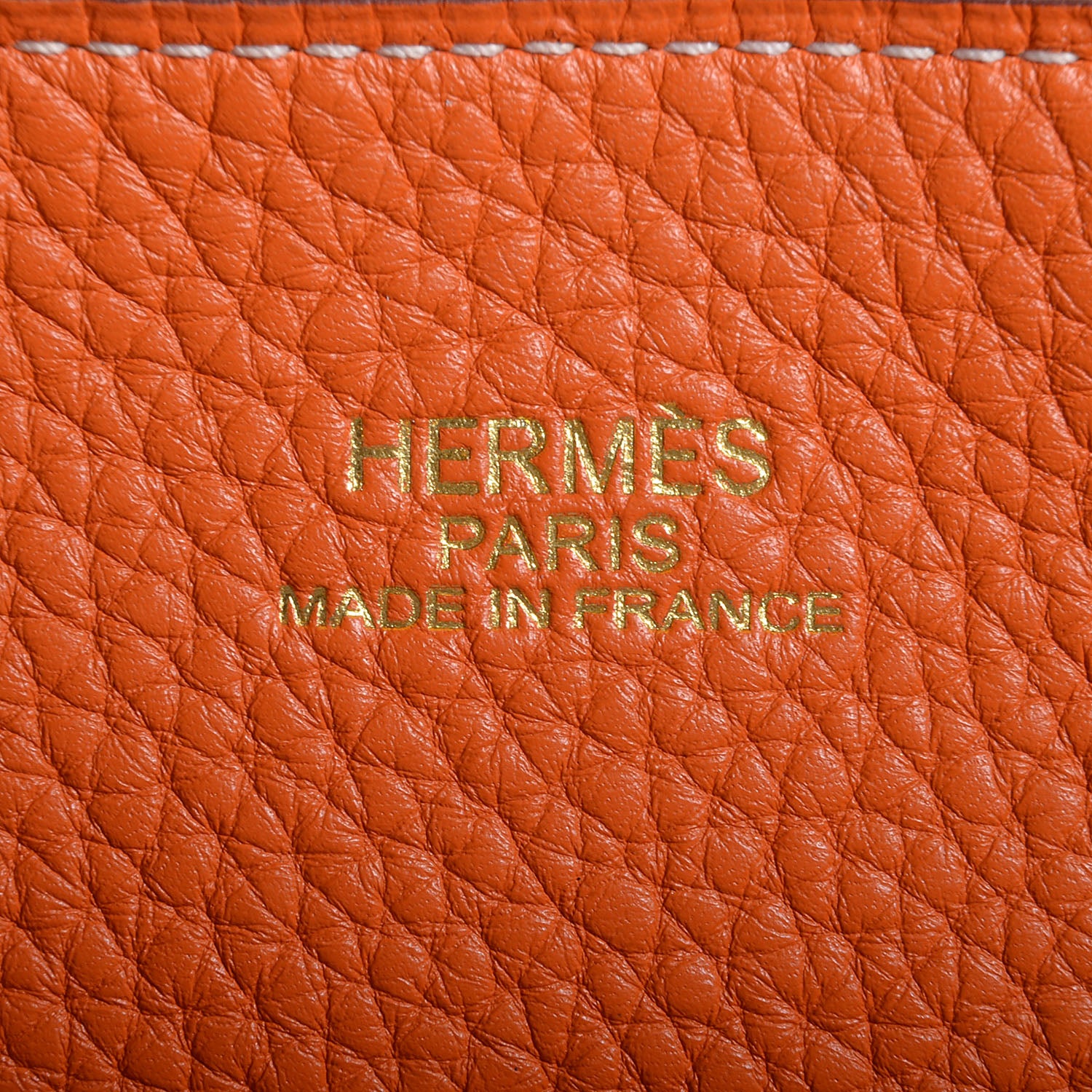 Hermes Taurillon Clemence Double Sens 36 Reversible Tote Gold and Orange 10 of 11