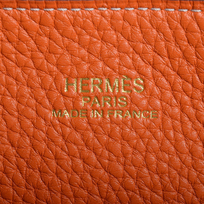 Hermes Taurillon Clemence Double Sens 36 Reversible Tote Gold and Orange 10 of 11