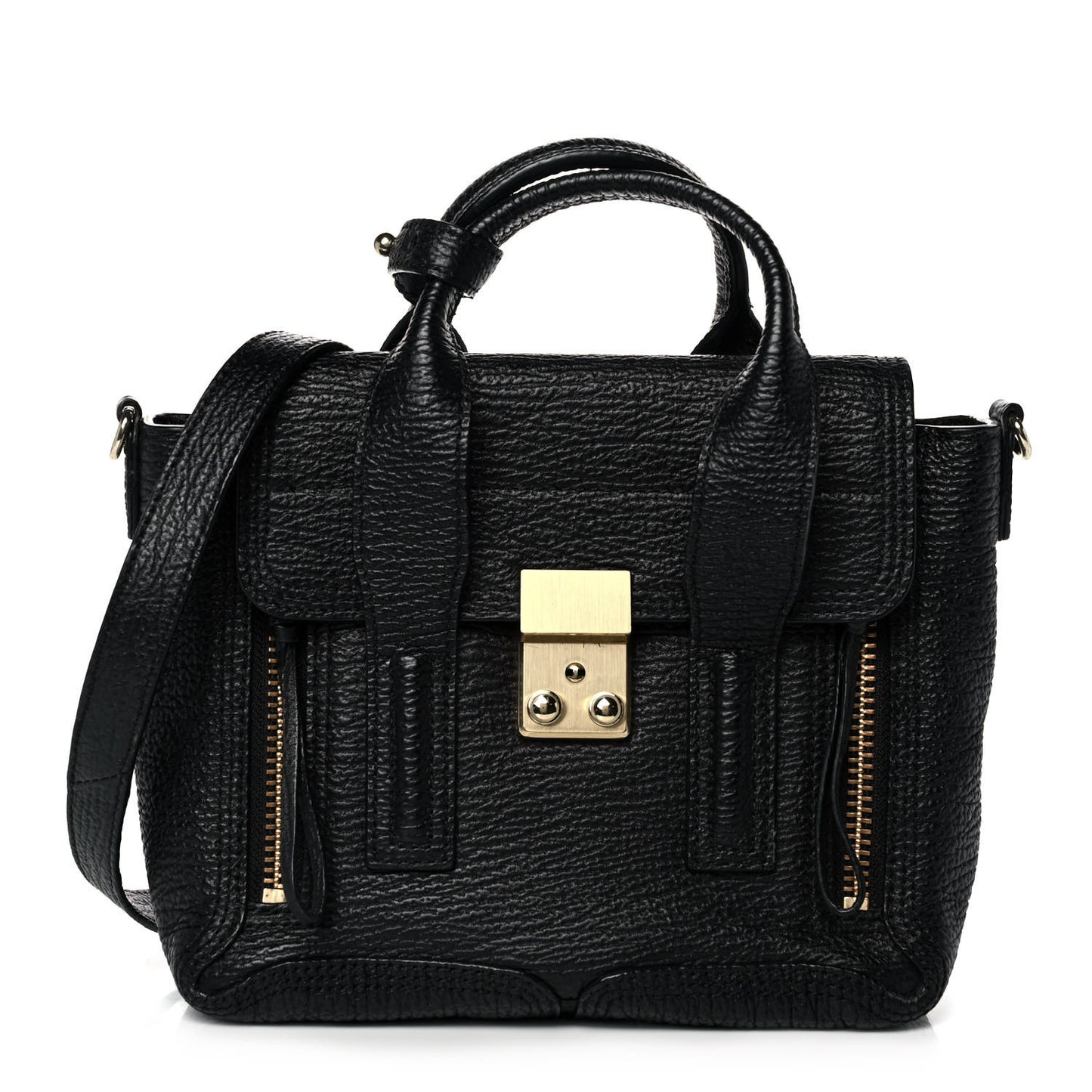Textured Calfskin Mini Pashli Satchel Black