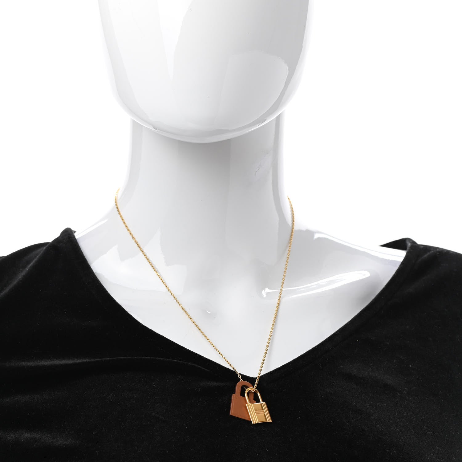 Hermes Swift O'Kelly Pendant Necklace Gold 1 of 5