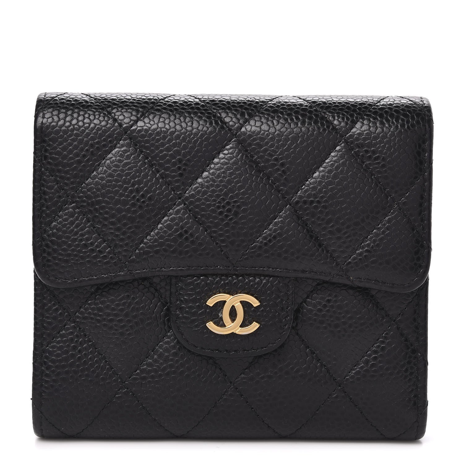 Chanel Caviar Quilted Compact Flap Wallet Black 1 of 9