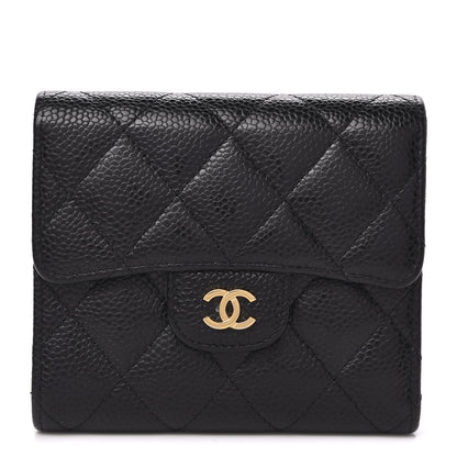 Chanel Caviar Quilted Compact Flap Wallet Black 1 of 9