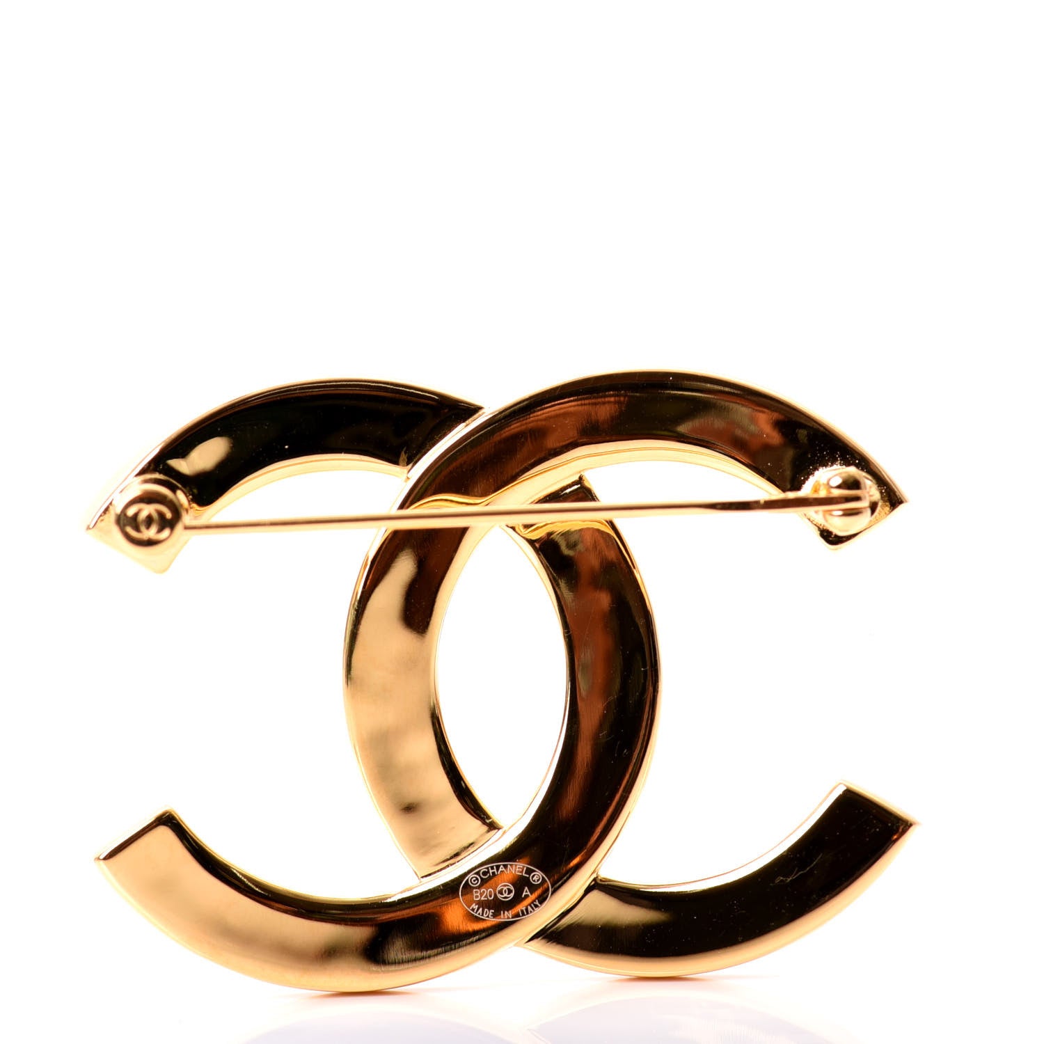 Chanel Metal Paris Button CC Large Brooch Gold 2 of 4