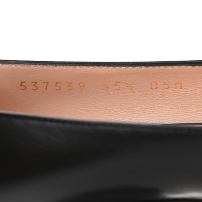 Gucci Malaga Kid Sylvie Web Chain Mid Heel Loafers 35.5 Black 8 of 14