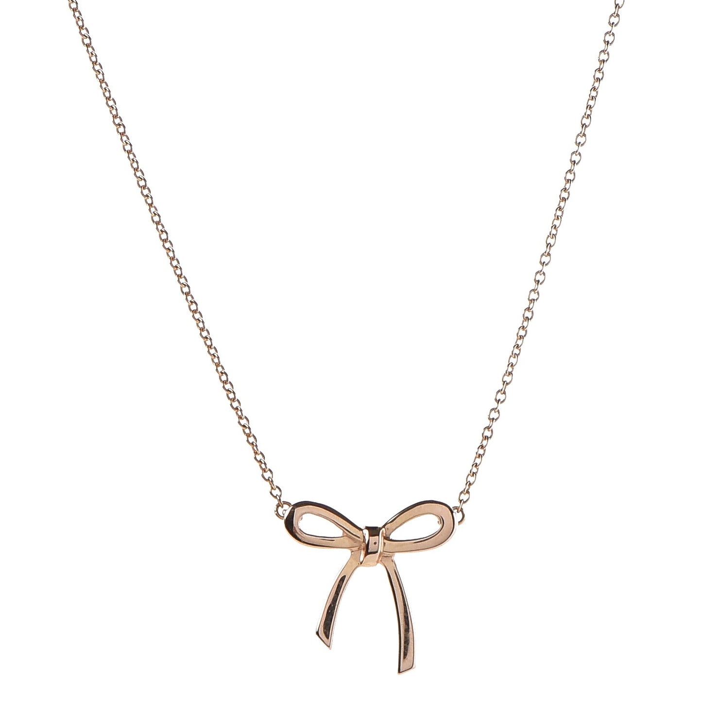 18K Rose Gold Mini Bow Pendant Necklace