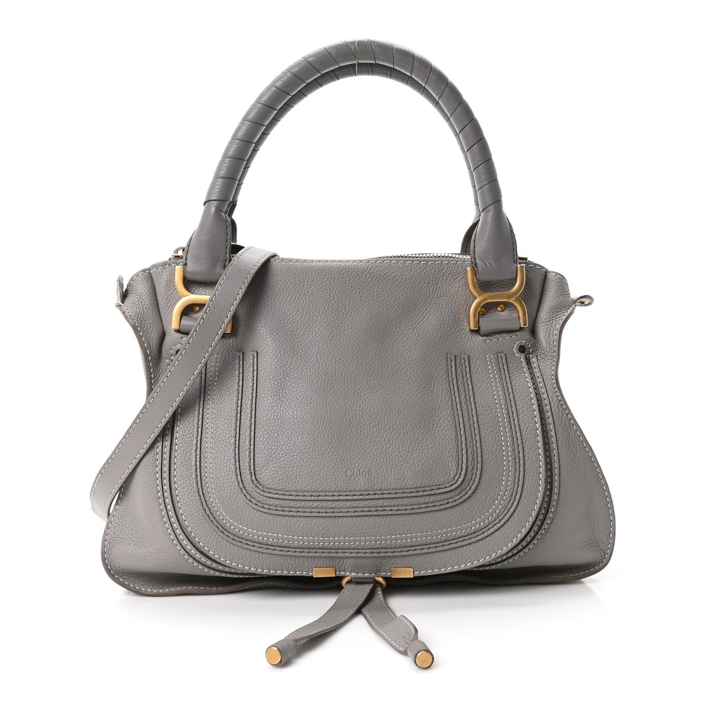Calfskin Medium Marcie Satchel Cashmere Grey