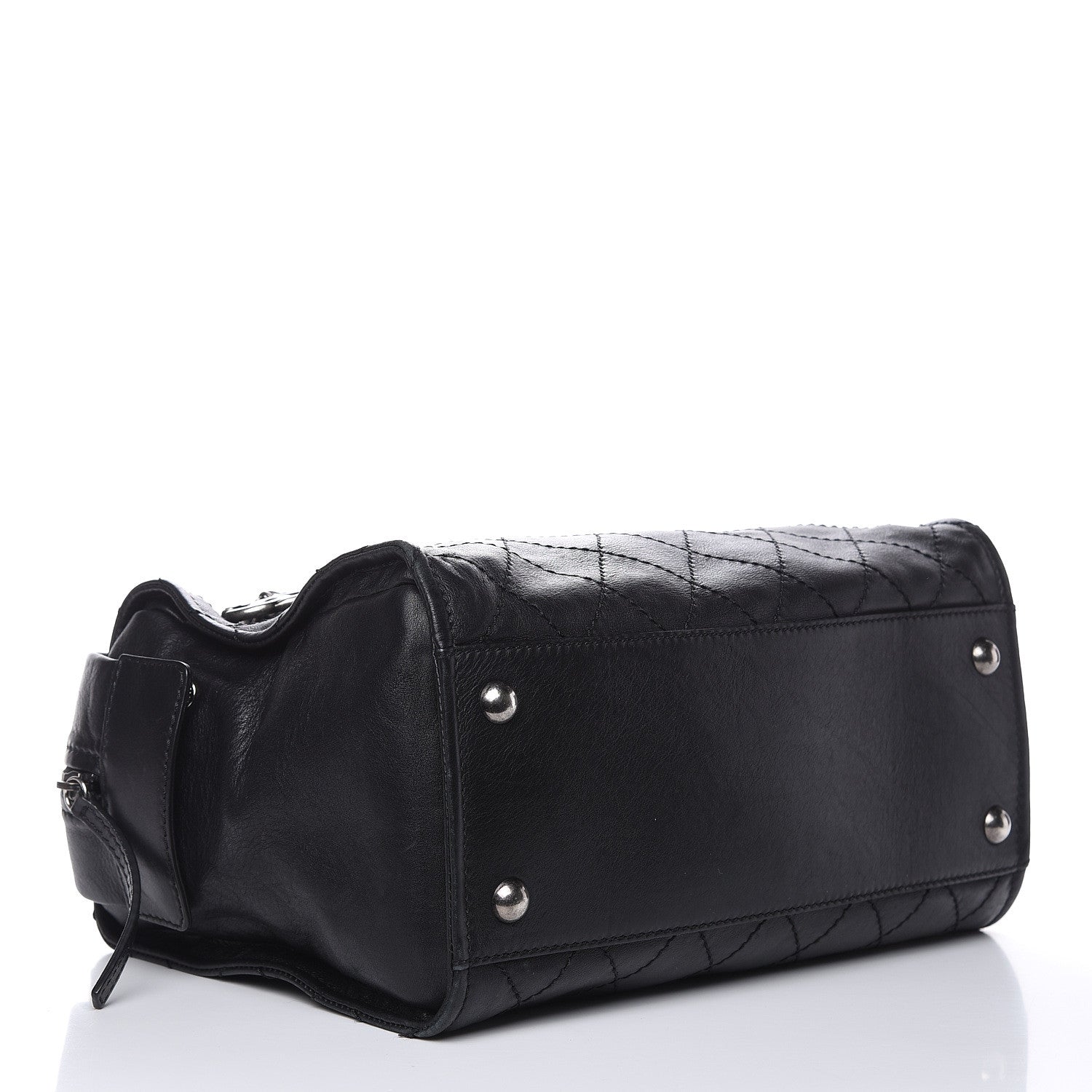 Chanel Calfskin Stitched Bowling Bag Black 4 of 13