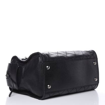 Chanel Calfskin Stitched Bowling Bag Black 4 of 13