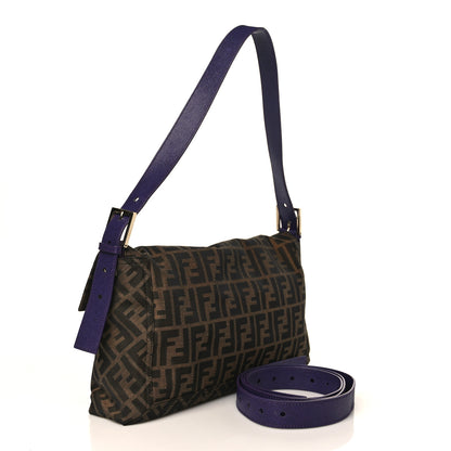 Fendi Zucca Vitello Elite Messenger Baguette Tobacco Viola 2 of 8