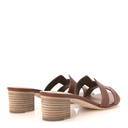 Hermes Calfskin Oasis Sandals 36.5 Gold 5 of 11
