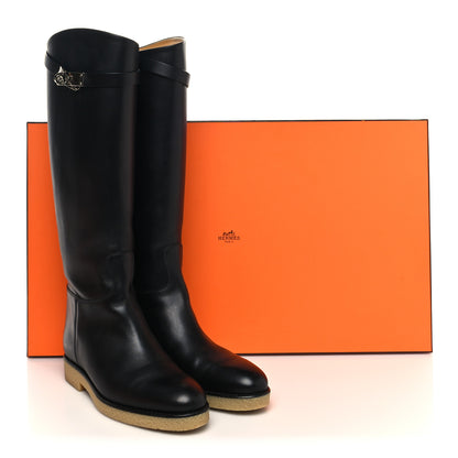 Hermes Calfskin Faustine Boots 38 Black 8 of 8