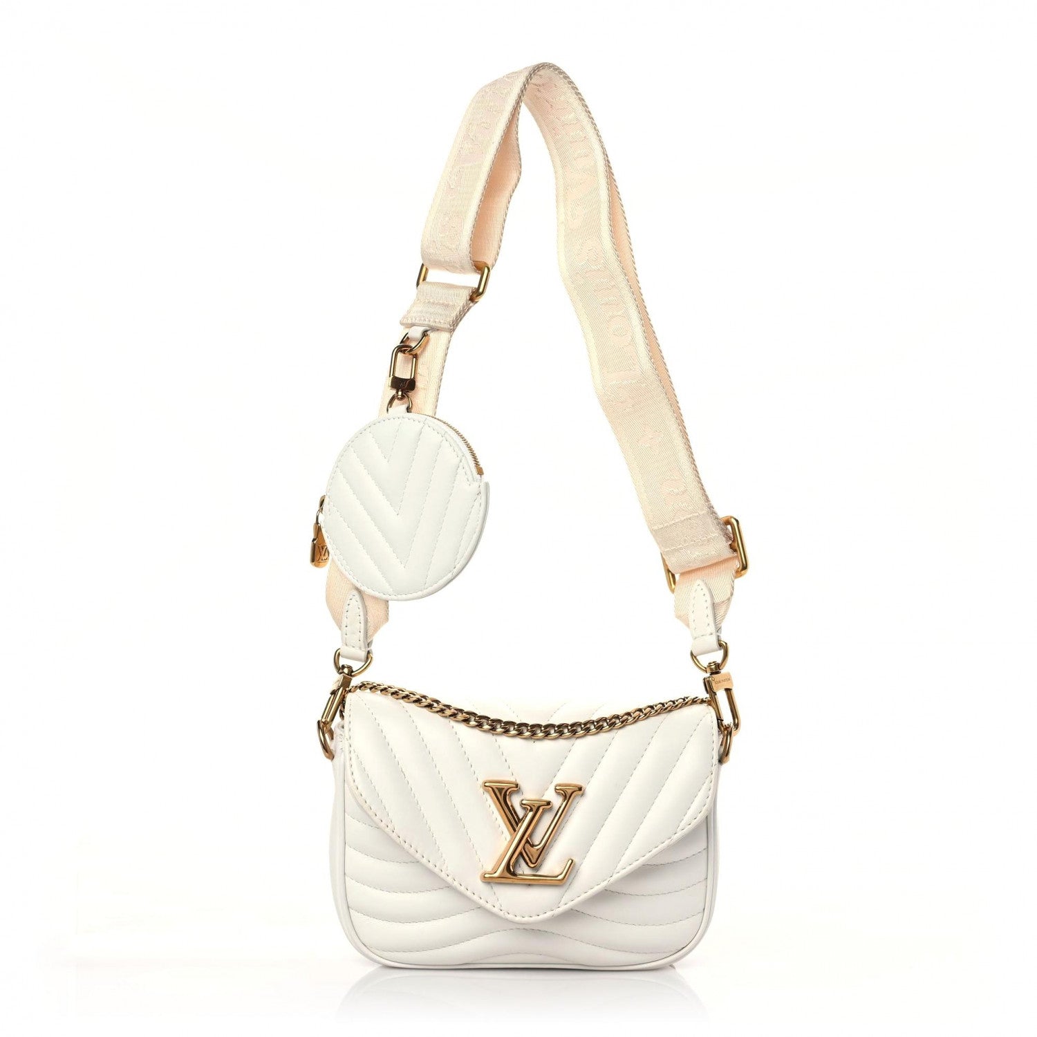 Louis Vuitton Calfskin New Wave Multi Pochette Snow 1 of 14