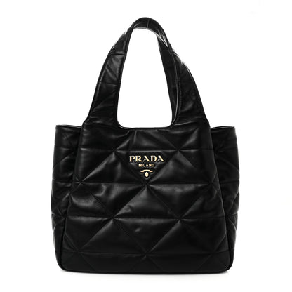 Prada Nappa Quilted Medium Dynamique Tote Black 1 of 10