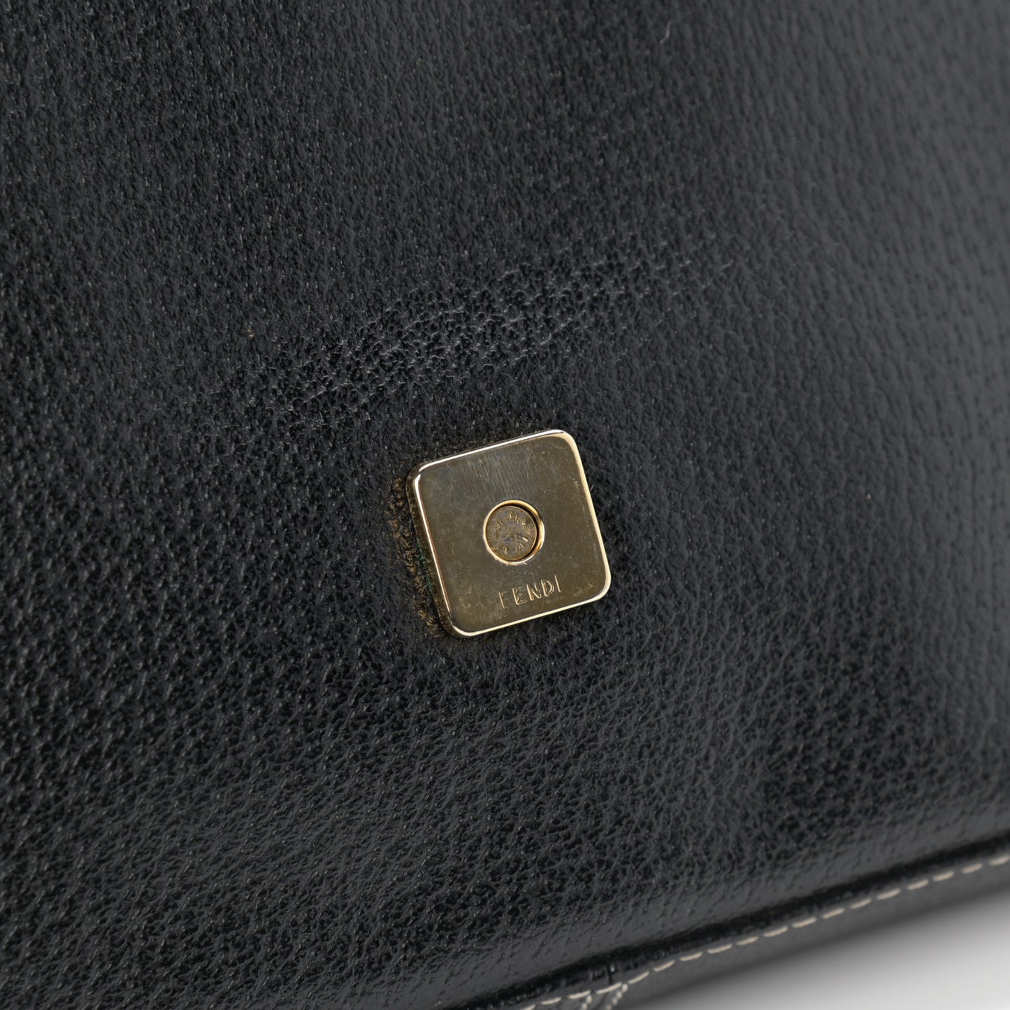 Pebbled Calfskin Baguette Black
