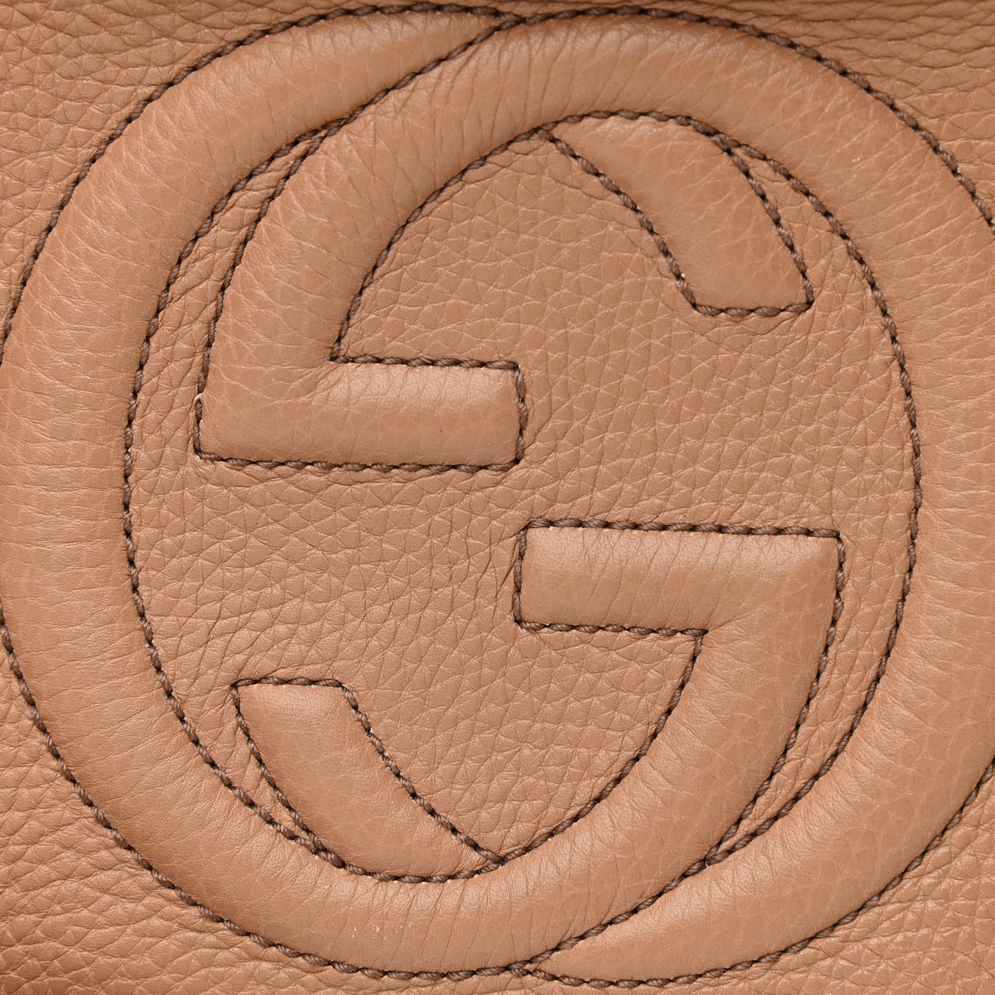 Pebbled Calfskin Small Soho Disco Bag Camelia
