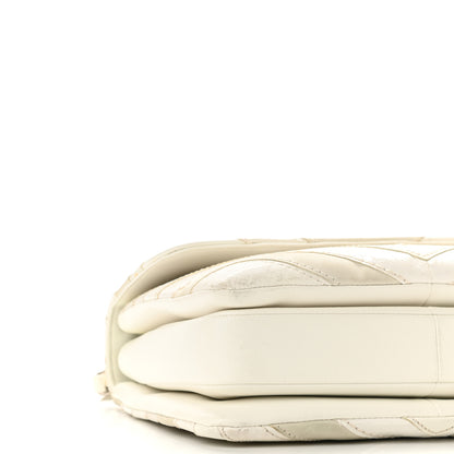 Chanel Calfskin Sheepskin Watersnake Chevron Quilted CC Small Trendy CC Dual Handle Flap Bag White 9 of 10