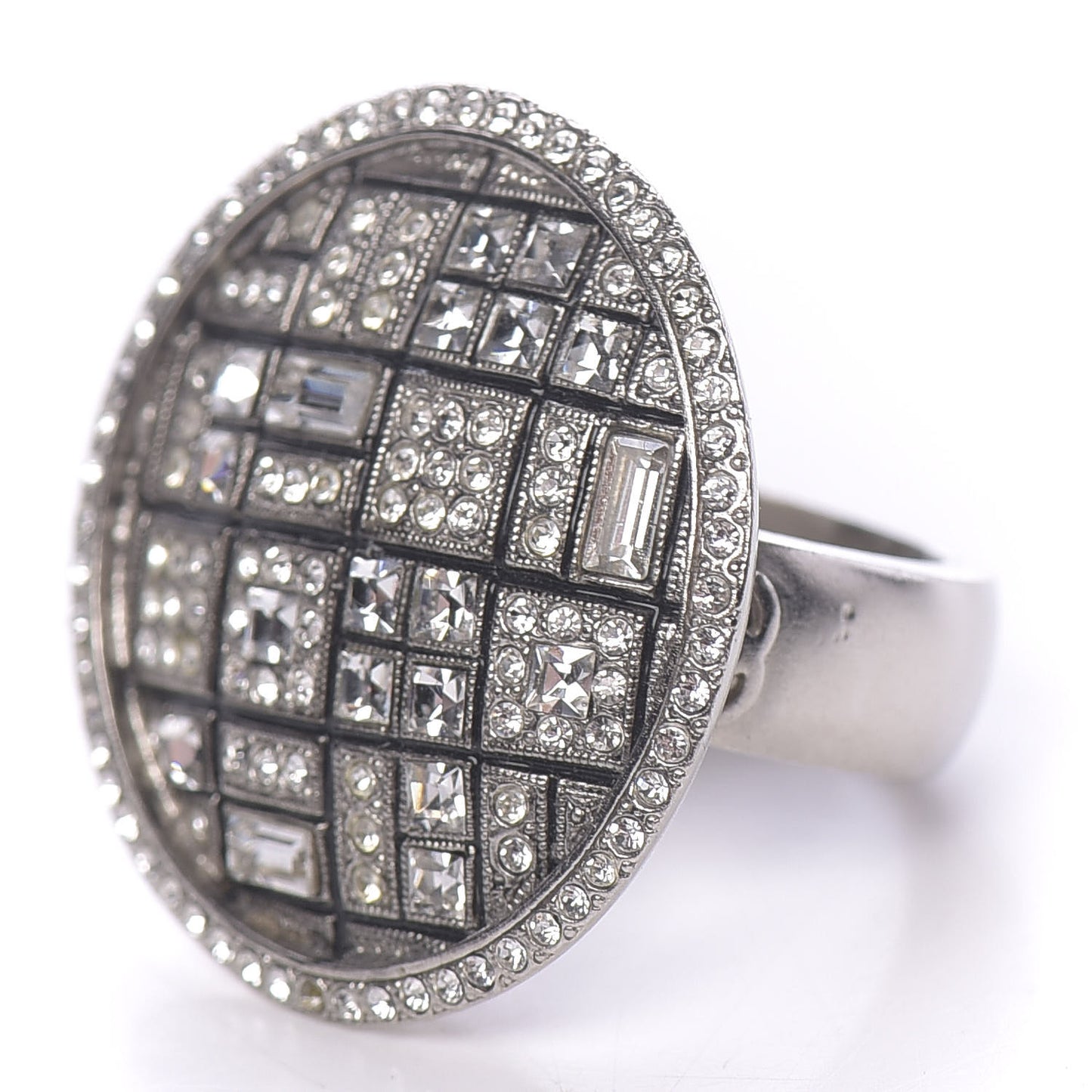 Round Crystal Ring 6.5 Silver